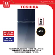 【 DELIVERY BY SELLER 】TOSHIBA  GR-RT835WE-PGY(GG) 661L INVERTER HYBRID BIO AUTO ICE MAKER GLASS DOOR