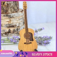 [xinhuan75l] Wooden Guitar Shaped Guitar Picks Holder Wooden Acoustic Guitar Pick Box with Stand, Vintage Guitar Case for Selection