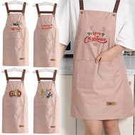 apron A Standard Beautiful Garden Epron Portable Chef Christmas Print Set