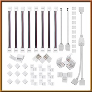 [chasoedivine.sg] 5 Pin LED Strip Connector Kit White LED Strip Connector for 12Mm RGBW LED Strip Co