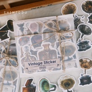 Vintage Phonograph, Perfume, Luggage & Door Sticker Set | Shinjodu | Journal | Bujo | Scrapbook