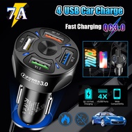 Car Charger QC3.0 Multi Ports USB Car Charge Fast Charging 48W Quick Charge 7A Mini Car FM bluetooth