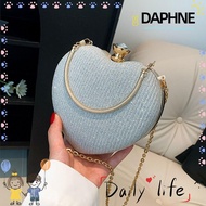 DAPHNE Shoulder Bag, Metal Chain Heart Shape Evening Bag, Elegant Clutches Bag Women Lady