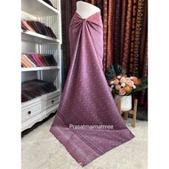 Silk Sarong Woven 6-Shuttle Natural Color Size 1x2 Meters Diamond Ring Pattern Purple Background Cod
