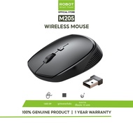 ROBOT รุ่น M205 เมาส์ เม้าส์ไร้สาย เมาส์คอมพิวเตอร์ Wireless Mouse รูปทรงกระทัดรัด พกพาง่าย ประกัน 1