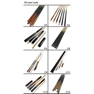 Wholesale 3/4 57 Inches Two-Piece Billiard Cue 9mm 10mm Ash & Rose Wood Cue Tips 25 Cues/Box for Poo