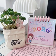 Pink Desk Calendar 2025 - 2026
