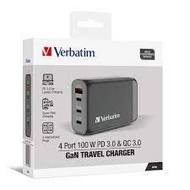 Verbatim  4端口100W PD 3.0 &amp; QC 3.0 GaN旅行充電器 貨號: 66967