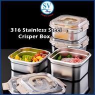 316 Stainless Steel Box With Lid And Handle Crisper Food Container