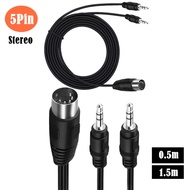 Dual Channel One Point Two 2 * 3.5 Dual Audio Plug to MIDI 5-Core Adapter Cable Audio Output DIN5P D