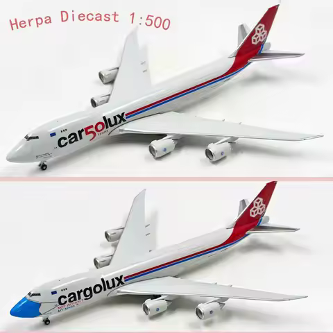 Herpa Diecast Alloy 1:500 Scale B747-8F 534895/534550 Cargo Cargolux Aircraft Model For Display Coll