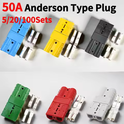 5/20/100 Sets Powerful 50A 600V Anderson Style Plug Connector - Complete Forklift Battery Charging K