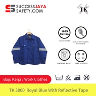 TK Working Jacket Baju Kerja 3800 Royal Blue Biru Safety Jacket Fitting Workwear