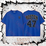 UNBR Men's Casual T-Shirt BOSTON 47 Print Retro Streetwear Fashion