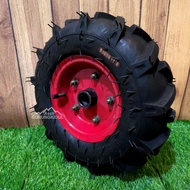 Set Roda Karet Rubber Tire Ring 6 Inch Traktor Quick Cultivator Cakar Baja Mini (Ban Luar Ban Dalam