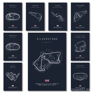 F1 Imola Monaco Track Circuit Canvas Painting F1 Wall Art Nordic Poster Aesthetic Motorsport Race Pi