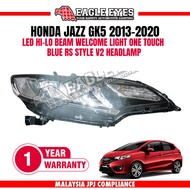 HONDA JAZZ/FIT GK5 2013-2020 LED HI-LO BEAM WELCOME LIGHT ONE TOUCH BLUE RS STYLE V2 HEADLAMP