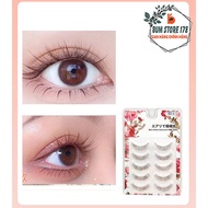 Set of 5 MJ natural 3D false eyelashes, thin and light curved eyelashes, MJ 5 false eyelash box Easy
