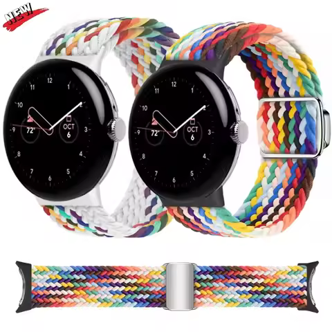 Nylon Loop Strap for Google Pixel Watch 4 3 41mm Braided Band Replacement Wristband Fabric Bracelet 