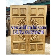 Pintu Kupu Tarung Ukir Minimalis, Desain Kusen Pintu Kupu Tarung
