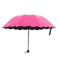 Vinyl Open Umbrella When Touching Water 8-Bone Anti-Strong Wind Folding Wavy Edge Sun Princess [Dk3