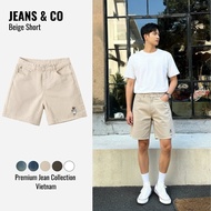 BEIGE SHORT JEANS Men's Shorts - JEANS & CO - Above Knee Form - Men'sShorts BEIGE