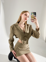 Dressfriends.bybf | Noir Cropped Blazer เบลเซอร์ทรงครอป เก๋ๆชิคๆ (เฉพาะเสื้อเบลเซอร์)