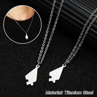 Qinjue 5Pcs/Set Kalung Persahabatan Fashion Puzzle Piece Perhiasan