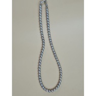Grey cultured akoya pearl necklace strand