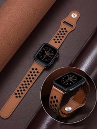 1 Pieza Deportiva De Moda Marrón Claro Hueca Para Hombres/mujeres, Correa De Reloj Compatible Con Apple Watch 42mm 40mm 41mm 38mm 44mm 45mm 49mm Series 9 Ultra 8 7 Se 6 5 4 3 2 1