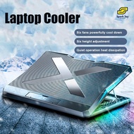 【SG】6-Fan Laptop Cooler Laptop Gaming Cooling Pad with LED Lighting for 14 inch - 18 Inch Laptop Not