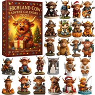 2025 Funny Highland Cow Advent Calendar 24 Days Christmas Countdown Calendar