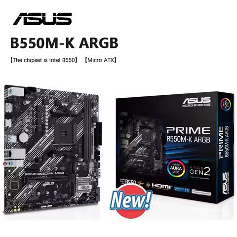ASUS PRIME B550M-K ARGB New AMD B550 micro-ATX Motherboard with Socket AM4, Supporting AMD Ryzen™ 50