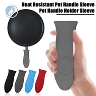 SEA_Silicone Pot Handle Cover Heat Resistant Potholder for Cast Iron Skillet Flexible Rubber Sleeve Protects Hands from Burns Hangable Kitchen Accessory for Pans Griddles