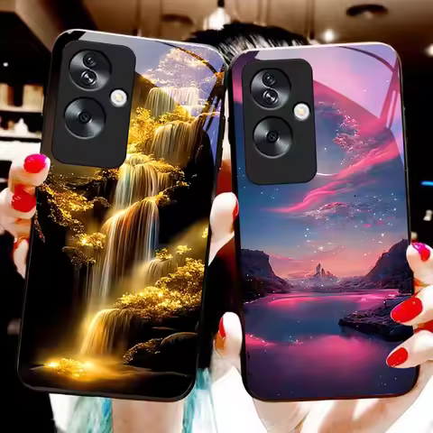 Colorful Aurora For Oppo A79 5G 58 78 74 60 4G Reno 11F Realme GT 6 11 Note 50 10 C55 X2 Tempered Gl