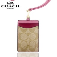 COACH ที่ใส่บัตรมีสายคล้องคอ ID LANYARD IN COLORBLOCK SIGNATURE CANVAS F57964