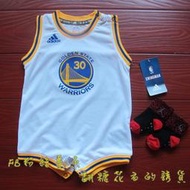 美國NBA官網愛迪達ADIDAS正品兒童寶寶小BABY新生兒包屁連身球衣CURRY庫里勇士隊免運