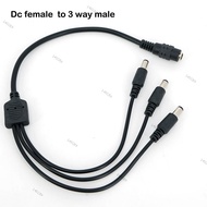 DC Splitter Power Adapter Connector 1 Female to 3 Male Way 40cm Jack Plug Cable 12V 5.5mm*2.1mm For 