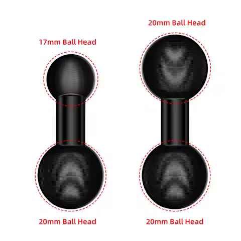 20mm to 17mm 20mm Aluminum Alloy Ball Head Adapter for Industry Standard Dual Ball Socket Mounting f