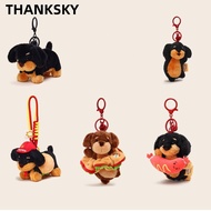 THANKSKY Dachshund Dog Keychain, Creative Furry Puppy Furry Puppy Keyring, Bag Pendant Coin Purse St