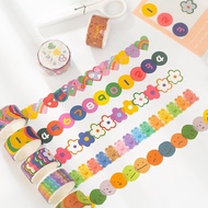 PAPER TAPE  - Harold 100 pcs Paper and Tape Lersta Sticker Love Rainbow Angka Bunga Beruang Emoticon 100pcs Cute Stickers Ins Korean Masking Journal Decor Flowertree Diary Scarpbooking DIY Decoration Washi