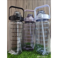 READY STOCK 2000ML Large Capacity Portable Straw Water Bottle 2000ML 超大容量水瓶