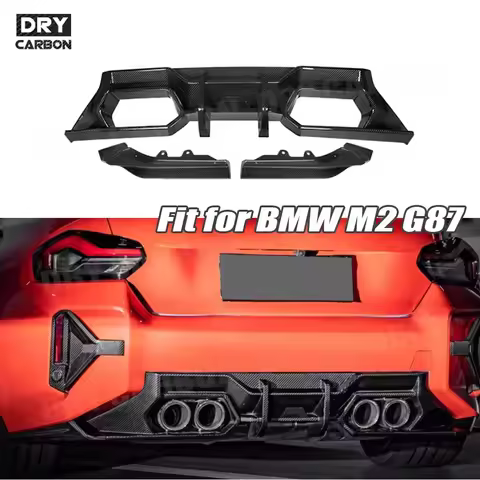 For BMW 2 Series G87 M2 2023+ S Style Dry Carbon Fiber Tech Rear Bumper Lip Diffuser Splitter Diffus