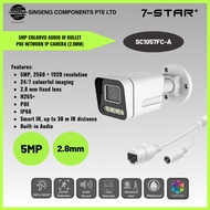 7-STAR* 5MP IP67 Weatherproof ColorVu Warm  IR Audio Mic PoE Bullet IP Camera CCTV | SC1057FC-A