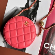 保卡款 30開 ::CHANEL::香奈兒 金球 胭脂玫瑰粉圓餅鏈條包 小金球包
