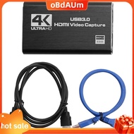 Audio Video Capture Card 4K USB 3.0 Capture Adapter Video Converter for Gaming Streaming Live Broadc