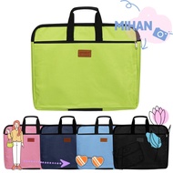 MIHAN File Folder Zipper Canvas A4 Size Big Capacity Durable Handbag