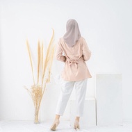 Baju Wanita Blouse Batik Kombinasi Modern / Blouse Batik Seragam Kerja