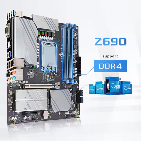 HISWISER Intel Z690 Micro ATX Motherboard 12th Gen Core i9 i7 i5 i3 CPU 128GB Memory M.2 SSD