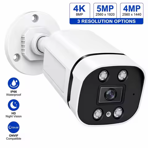 4K Ultra HD IP PoE Surveillance Camera Home Security Camera 8MP 5MP 4MP Waterproof IP66 Audio HD Nig